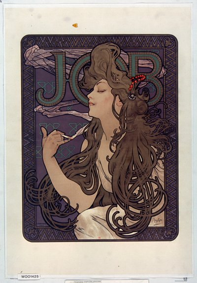 Advertisement for Job Cigarettes by Alphonse Mucha